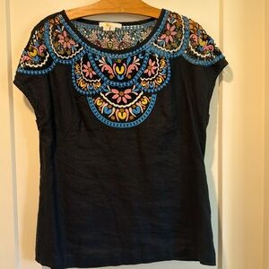 Boden linen embroidered top.